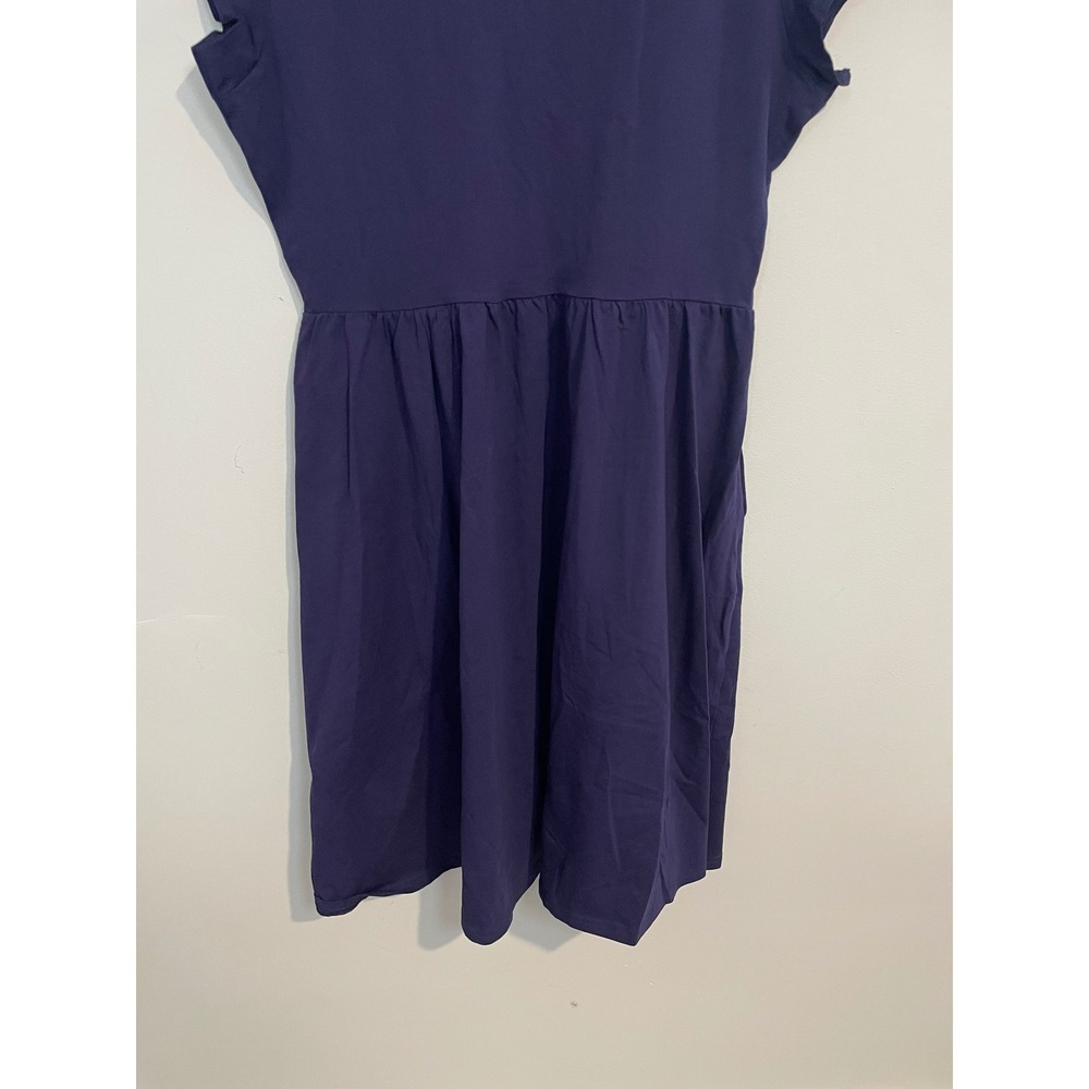 Pact Cotton Fit & Flare Crossover Dress In Eclipse Size Large Granola Girl - Picture 8 of 10